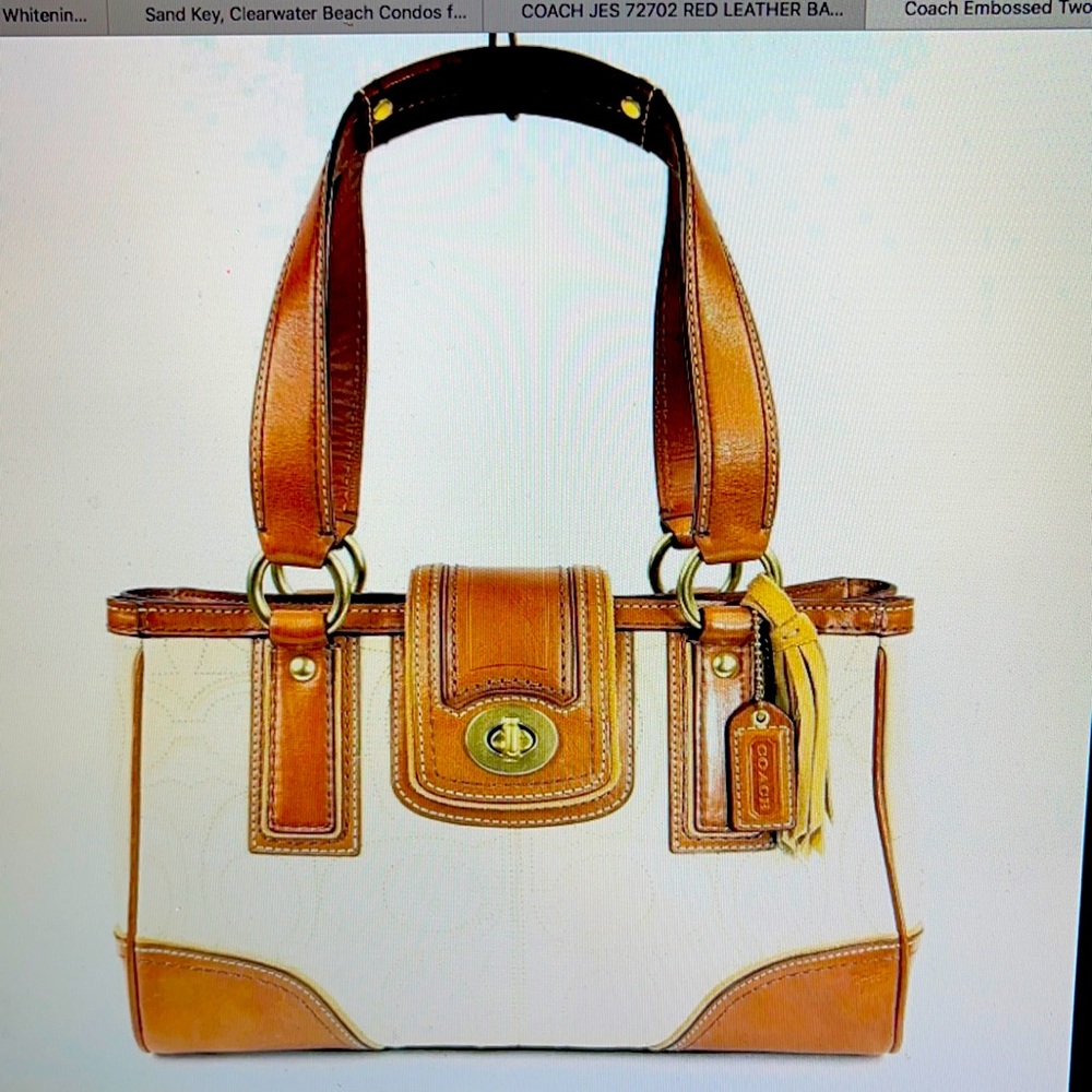 All leather coach bag